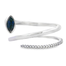 Load image into Gallery viewer, .78ct Sapphire Diamond Ring 14KT White Gold
