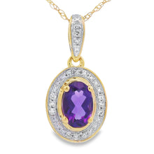 Load image into Gallery viewer, Amethyst Diamond Fashion Pendants 10KT Yellow Gold

