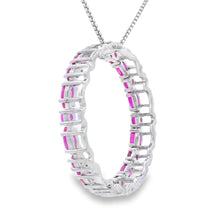 Load image into Gallery viewer, Created Ruby Circle of Love Pendant Sterling Silver
