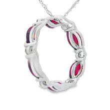 Load image into Gallery viewer, Ruby Diamond Circle of Love Pendant 10KT White Gold
