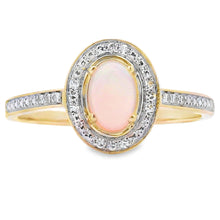Load image into Gallery viewer, Genuine .36ct Opal Diamond Ring 10KT Yellow Gold

