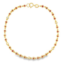 Load image into Gallery viewer, .95ct Ruby Diamond Bracelet 14KT Yellow Gold
