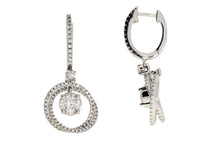 Load image into Gallery viewer, 1.00ct Diamond Dangle Earrings 14KT White Gold
