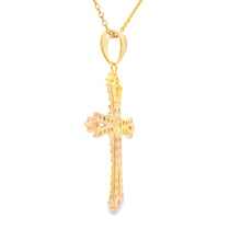 Load image into Gallery viewer, Topaz Cross Religious Pendant Sterling Silver
