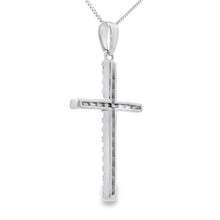 Load image into Gallery viewer, .21ct Diamond Cross Religious Pendant 14KT White Gold

