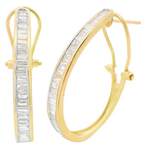 Load image into Gallery viewer, 1.00ct Diamond Hoop Earrings 14KT Yellow Gold
