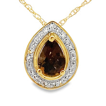 Load image into Gallery viewer, .39ct Quartz Diamond Fashion Pendants 10KT Yellow Gold
