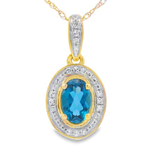 Load image into Gallery viewer, London Blue Topaz Fashion Pendants 10KT Yellow Gold
