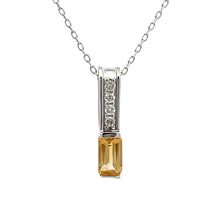 Load image into Gallery viewer, .06ct Citrine Diamond Fashion Pendants 10KT White Gold
