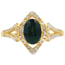 Load image into Gallery viewer, Natural 1.13ct Sapphire Diamond Ring 14KT Yellow Gold
