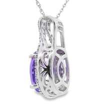 Load image into Gallery viewer, Amethyst Diamond Fashion Pendants 10KT White Gold
