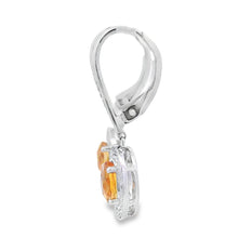 Load image into Gallery viewer, 1.04ct Citrine Diamond Dangle Earrings 10KT White Gold
