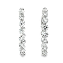 Load image into Gallery viewer, 3.10ct Lab Grown Diamond Hoop Earrings Sterling Silver
