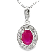 Load image into Gallery viewer, .70ct Ruby Diamond Fashion Pendants 10KT White Gold
