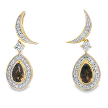 Load image into Gallery viewer, .47ct Quartz Diamond Dangle Earrings 10KT Yellow Gold
