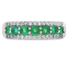 Load image into Gallery viewer, White Topaz 3 Stone Ring Sterling Silver
