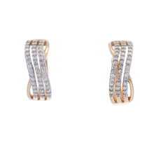 Load image into Gallery viewer, Natural .25ct Hoop Earrings Gold plated Sterling Silver
