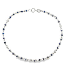 Load image into Gallery viewer, .87ct Sapphire Diamond Bracelet 14KT White Gold
