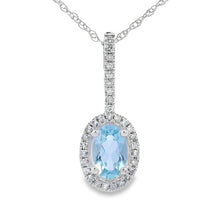 Load image into Gallery viewer, Aquamarine Diamond Fashion Pendants 10KT White Gold
