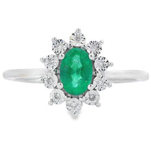 Load image into Gallery viewer, .43ct Emerald Diamond Ring 10KT White Gold
