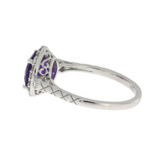 Load image into Gallery viewer, 2.07ct Amethyst Diamond Ring 14KT White Gold
