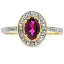 Load image into Gallery viewer, .62ct Garnet Diamond Ring 10KT Yellow Gold
