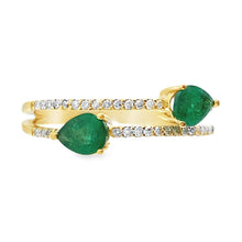 Load image into Gallery viewer, .50ct Emerald Diamond Ring 14KT Yellow Gold
