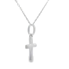 Load image into Gallery viewer, .05ct Diamond Cross Religious Pendant 14KT White Gold
