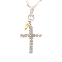 Load image into Gallery viewer, .15ct Diamond Cross Religious Pendant Sterling Silver
