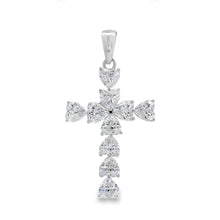 Load image into Gallery viewer, Moissanite Cross Religious Pendant Sterling Silver
