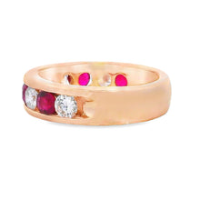 Load image into Gallery viewer, 2.50ct Ruby Diamond Wedding Band Ring 14KT Yellow Gold
