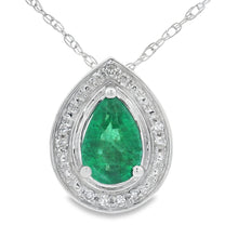Load image into Gallery viewer, .41ct Emerald Diamond Fashion Pendants 10KT White Gold

