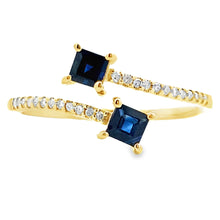 Load image into Gallery viewer, .61ct Sapphire Diamond Ring 14KT Yellow Gold

