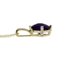 Load image into Gallery viewer, Amethyst Diamond Fashion Pendants 10KT Yellow Gold
