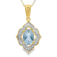 Load image into Gallery viewer, Aquamarine Diamond Fashion Pendants 10KT Yellow Gold

