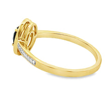 Load image into Gallery viewer, .55ct Onyx Diamond Ring 10KT Yellow Gold
