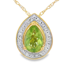 Load image into Gallery viewer, .47ct Peridot Diamond Fashion Pendants 10KT Yellow Gold
