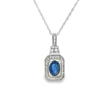Load image into Gallery viewer, .72ct Sapphire Diamond Fashion Pendants 14KT White Gold
