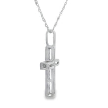Load image into Gallery viewer, .08ct Diamond Cross Religious Pendant 14KT White Gold
