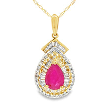 Load image into Gallery viewer, 1.25ct Ruby Diamond Fashion Pendants 14KT Yellow Gold
