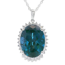 Load image into Gallery viewer, London Blue Topaz Fashion Pendants 14KT White Gold
