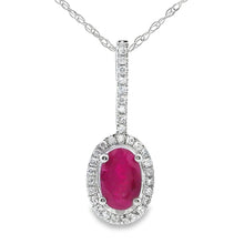 Load image into Gallery viewer, .61ct Ruby Diamond Fashion Pendants 10KT White Gold
