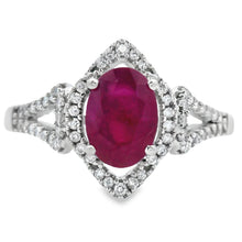 Load image into Gallery viewer, 1.26ct Ruby Diamond Ring 14KT White Gold
