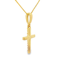 Load image into Gallery viewer, .08ct Diamond Cross Religious Pendant 10KT Yellow Gold
