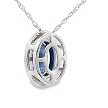 Load image into Gallery viewer, .59ct Sapphire Diamond Fashion Pendants 10KT White Gold
