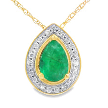 Load image into Gallery viewer, .41ct Emerald Diamond Fashion Pendants 10KT Yellow Gold
