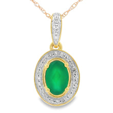 Load image into Gallery viewer, Chalcedony Diamond Fashion Pendants 10KT Yellow Gold
