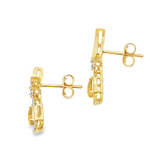 Load image into Gallery viewer, .48ct Citrine Diamond Dangle Earrings 10KT Yellow Gold

