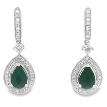 Load image into Gallery viewer, .84ct Onyx Diamond Dangle Earrings 10KT White Gold
