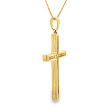 Load image into Gallery viewer, .22ct Diamond Cross Religious Pendant 14KT Yellow Gold
